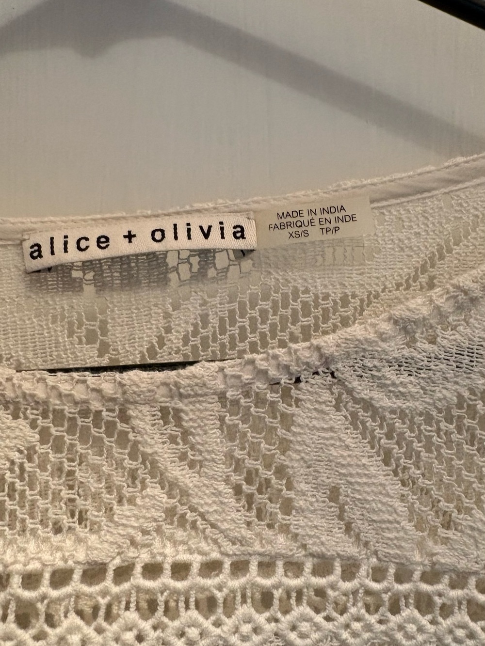 Alice + Olivia crochet fringe cover up shaw - Picture 2 of 3